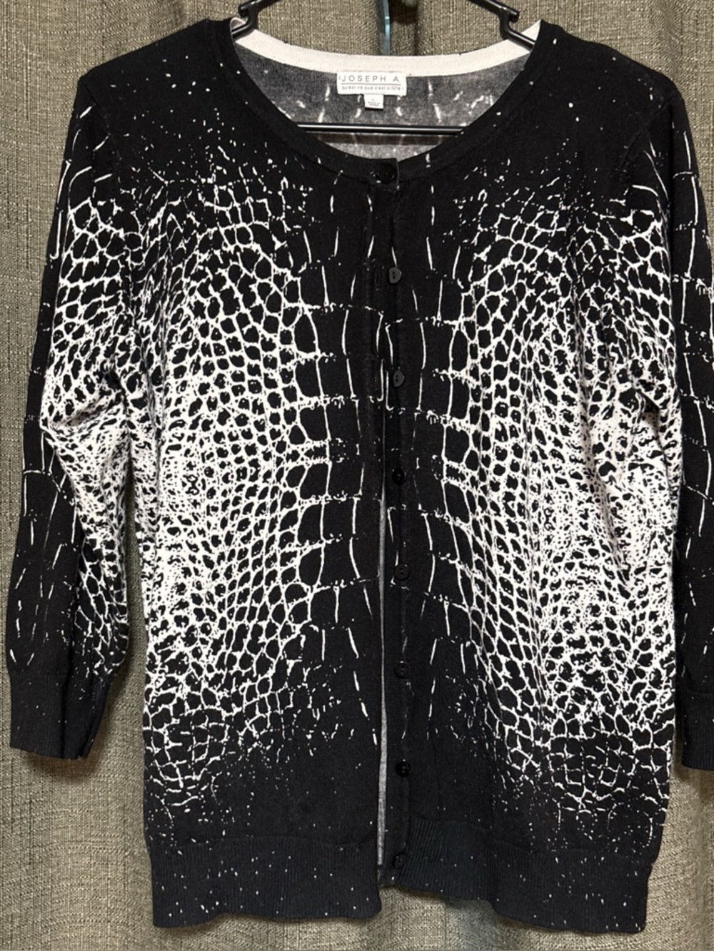 Joseph A. Gray & White Animal-Print Cardigan